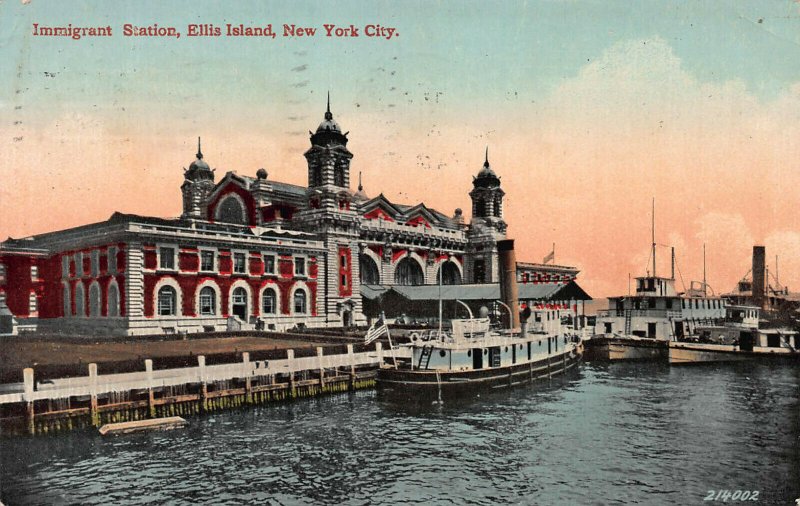 Immigrant Station, Ellis Island, New York City, N.Y., Early Postcard, Used 