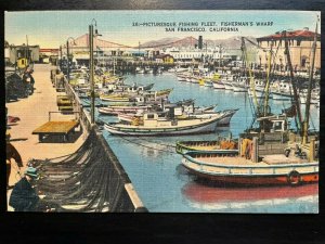 Vintage Postcard 1930-1945 Fishing Fleet Fisherman's Wharf San Francisco CA