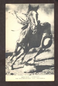 OJAI CALIFORNIA THE THACKER SCHOOL HORSE RACE VINTAGE POSTCARD