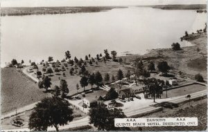 Dawson's Quinte Beach Motel Deseronto Ontario ON Unused Real Photo Postcard F76