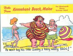 Pre-1980 Risque BIKINI GIRL Kennebunk Beach Maine ME HM4626