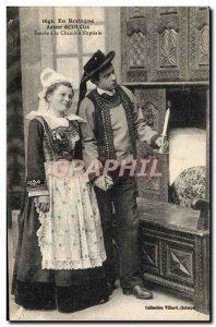 Old Postcard In Britain around the bed Entree has closed the bridal chamber F...