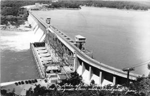 Lake Ozark Missouri~Lake of the Ozarks & Bagnell Dam (Floodgates Open)~1949 RPPC