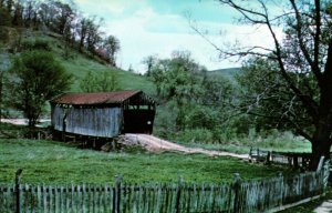 VINTAGE POSTCARD COVERED BRIDGE ACROSS THE EAST FORK OF DUCK CREEK BERNE OHIO