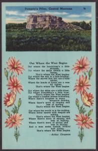 Pompey's Pillar,Central Montana Postcard