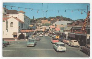 Washington Street Scene Cars Sonora California 1950s postcard