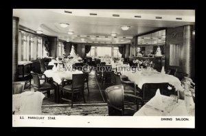 LS2400 - Blue Star Line Liner - Paraguay Star , Dining Saloon - postcard