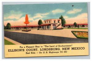Vintage 1940's Advertising Postcard Ellison's Court Lordsburg New Mexico