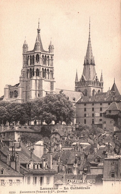 Vintage Postcard 1910's Lausanne La Cathedrale Cathedral Church Switzerland