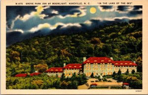 North Carolina Asheville Grove Park Inn By Moonlight