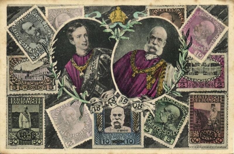 austria, Emperors Ferdinand I and Franz Joseph I (1848-1908) Stamp Postcard