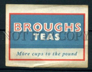 500574 ADVERTISING Broughs teas Vintage match label