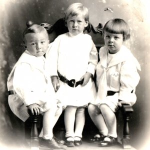 c1910s Charming Kids White Fashion RPPC Little Boys Girl Cute Real Photo PC A161