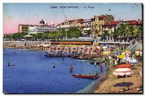 Old Postcard Saint Raphael The Beach