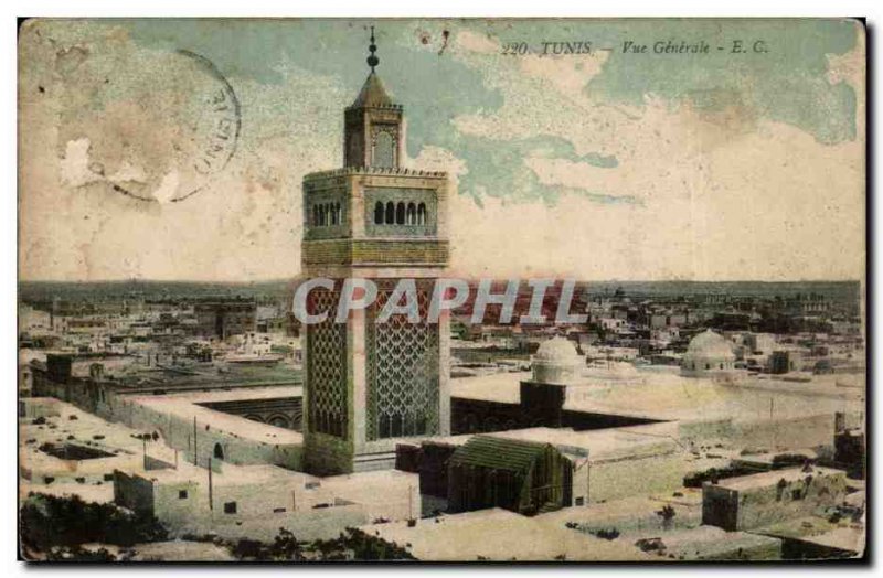 Tunisia Tunis Old Postcard General view