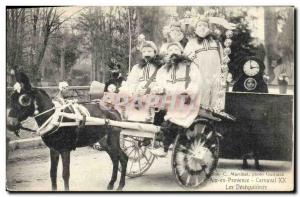 Old Postcard Carnival XX imbalances Aix en Provence Clock