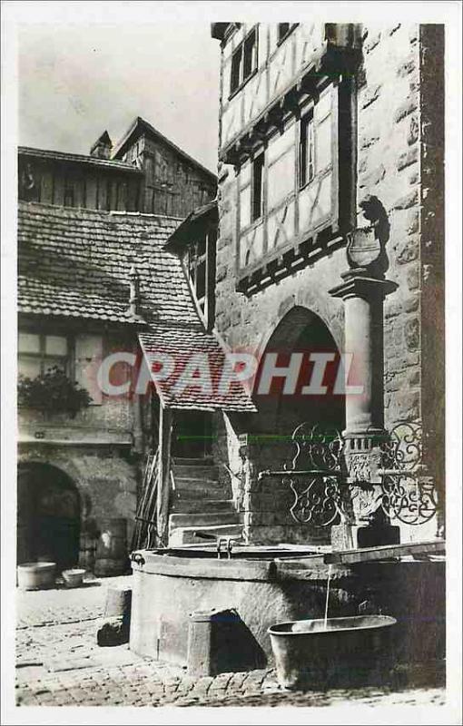 Old Postcard Riquewihr Fountain and the Dolder