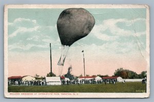 TRENTON NJ BALLOON ASCENSION AT INTER-STATE FAIR ANTIQUE POSTCARD