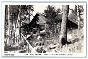 c1910's The Red Indian Lodge At Sioux Point Canada RPPC Photo Antique Postcard