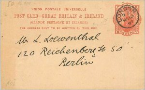 Entier Postal Stationery Postal Great Britain Great Britain 1897 London to Be...