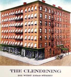 The Clendening Hotel Postcard New York City Broadway Subway c1940-60s PCBG1B