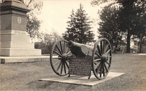 H98/ Fremont Ohio RPPC Postcard c1910 Old Betsy Cannon Monument  80