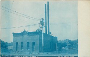 NE, West Point, Nebraska, RPPC, Electric Light & Power Company Plant, Cyanotype