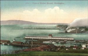 Everett WA View of Harbor c1910 Postcard