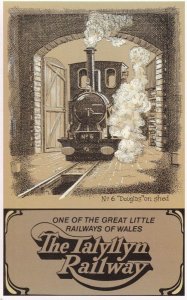 The Talyllyn Railway Douglas Train On Shed Advertising Postcard