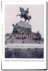 Old Postcard Torino Monumento al Principe Amedeo di Savoia Duca d & # 39Aosta