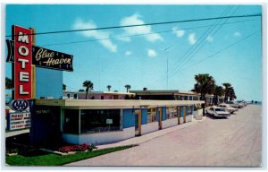 DAYTONA BEACH, FL Florida ~ Roadside BLUE HEAVEN MOTEL c1960s Cars Postcard
