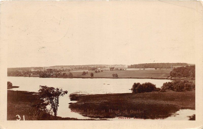 G56/ Silver Lake New York RPPC Postcard Head of Outlet c1920s