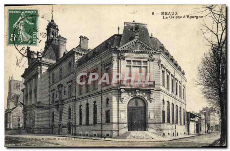 Old Postcard Bank Caisse d & # 39Epargne Meaux