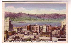 Bird`s Eye, Vancouver Harbour with Ship, Marine  Building, British Columbia,