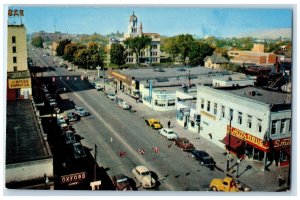 c1960 Aerial View Broadway Exterior Building Missoula Montana Vintage Postcard