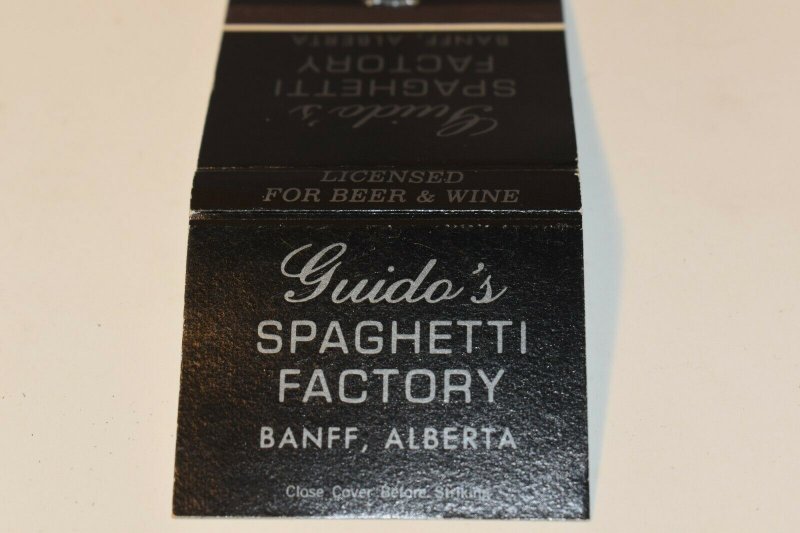 Guido's Spaghetti Factory Banff Alberta 30 Strike Matchbook