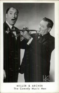 Miller & Archer Comedy Music Stage Act Autograph Real Photo Postcard Promo