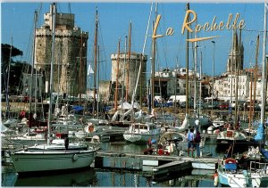 Harbor View Sail Boats & Castles La Rochelle France Postcard