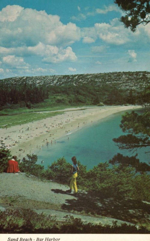 Vintage Postcard Sand Beach Bar Harbor Acadia National Park Maine ME Pub Bromley