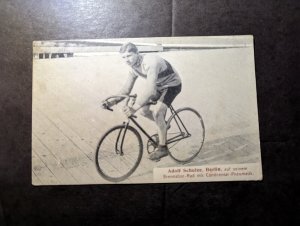 Mint Germany RPPC Bicycle Postcard Adolf Schulze Berlin Bike Rider