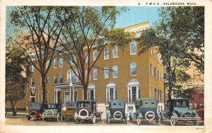 Kalamazoo Michigan 1930s Postcard YMCA Parked Cars