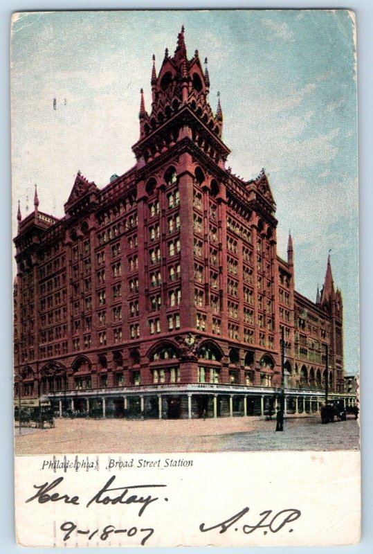 Philadelphia Pennsylvania Postcard Broad Street Station Exterior Building c1907