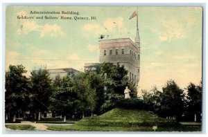 1912 Administration Building Soldier's And Sailor's Home Quincy IL Postcard