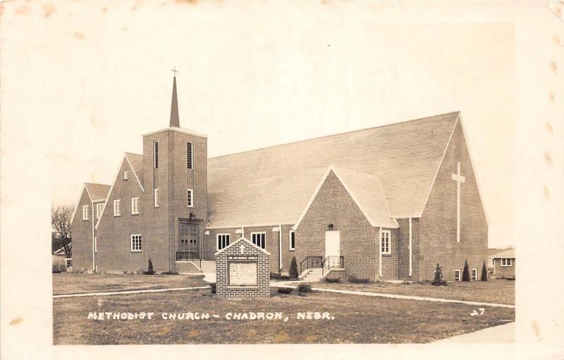 D55/ Chadron Nebraska Ne Real Photo RPPC Postcard c1950s Methodist Church