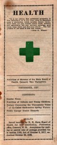 1927  Concord  New Hampshire  Board of Health  Scarlet Fever Brochure  8 x 3