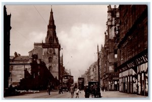 Glasgow Scotland Postcard Trongate Double Deck Trolley Car c1920's RPPC Photo