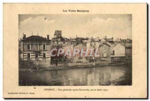 Nomeny Old Postcard General view after the & # 20 39incendie August 22, 1914
