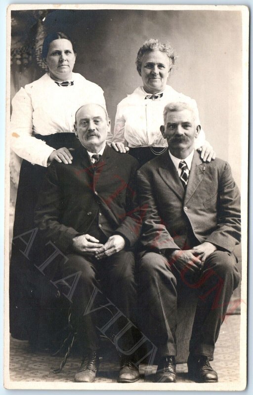 ID'd c1910s Old Married Couple RPPC Man Women Real Photo Ida Ben Willoughby A159