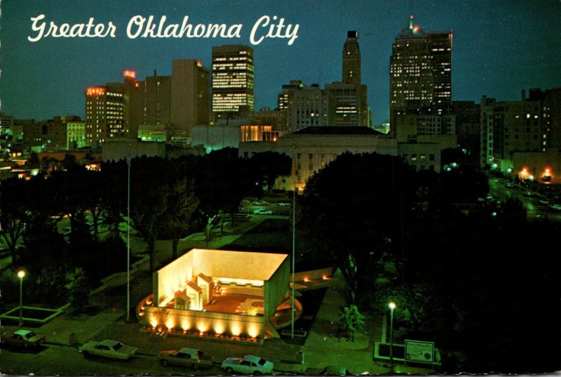 Oklahoma Oklahoma City Skyline At Night