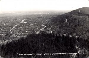 Real Photo Postcard Aerial View Hot Springs Arkansas from Observation Tower